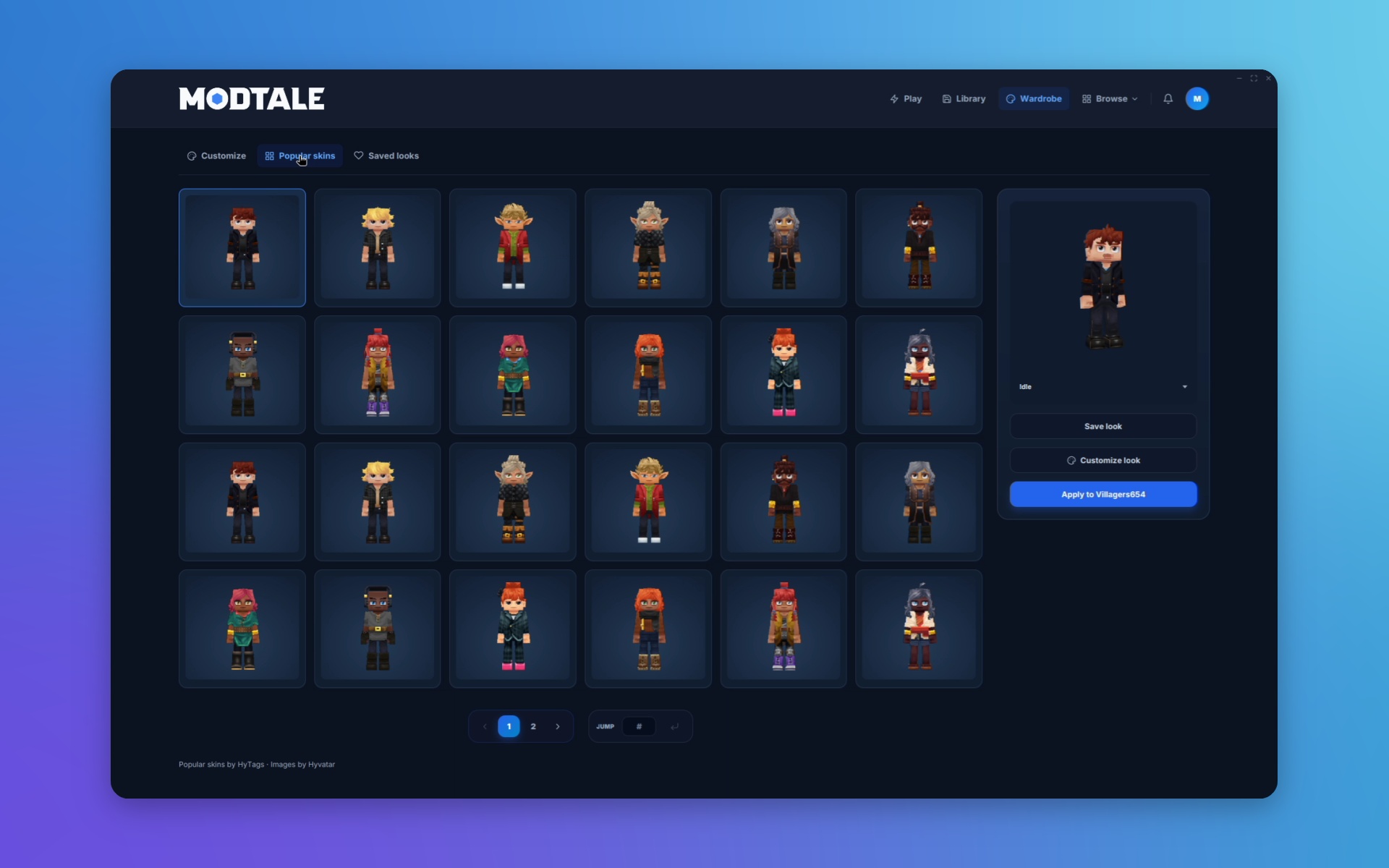 Start with a popular skin, customize its hair and eye colors, then save it alongside your other looks.